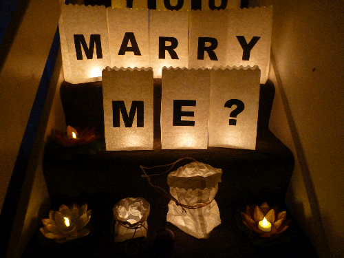 Printed Letters Candle Bags WILL YOU MARRY ME?